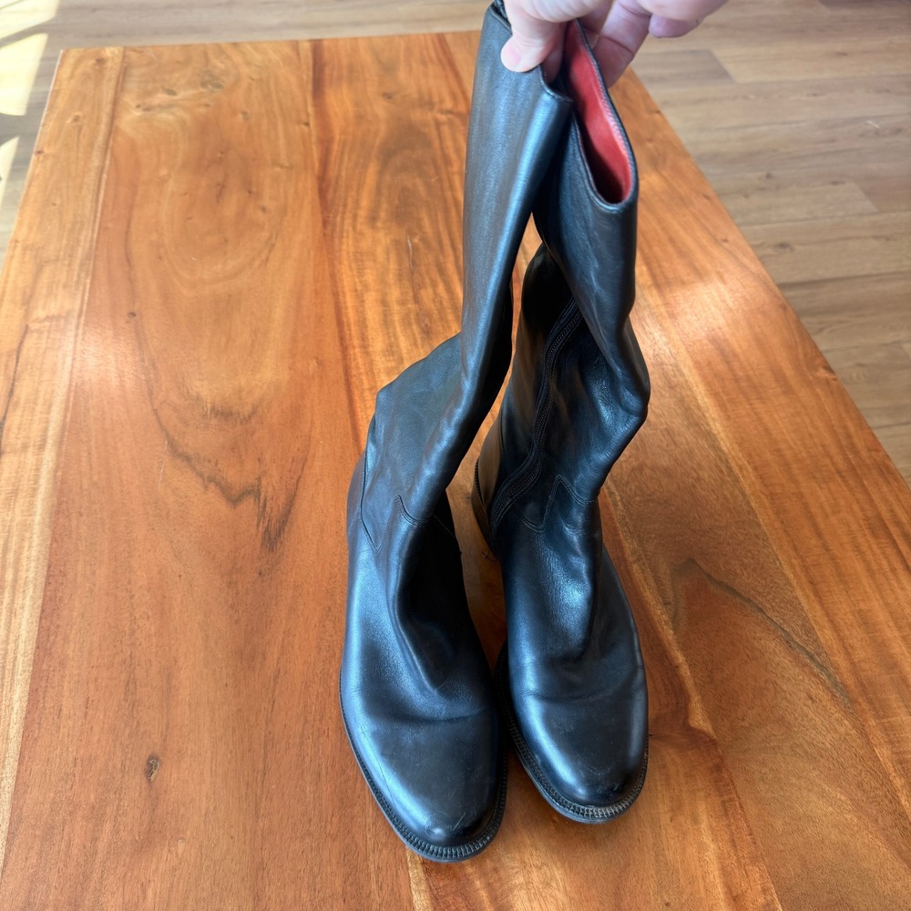 Eddie Bauer Women's Black Leather Riding Style Calf Boots Size 11W